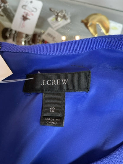 J. Crew Sheath Dress in Super 120s Wool Royal Blue Sleeveless Size 12
