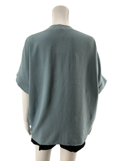 Jodifl Slate Blue V-Neck Dolman Sleeve High-Low Top Size Medium
