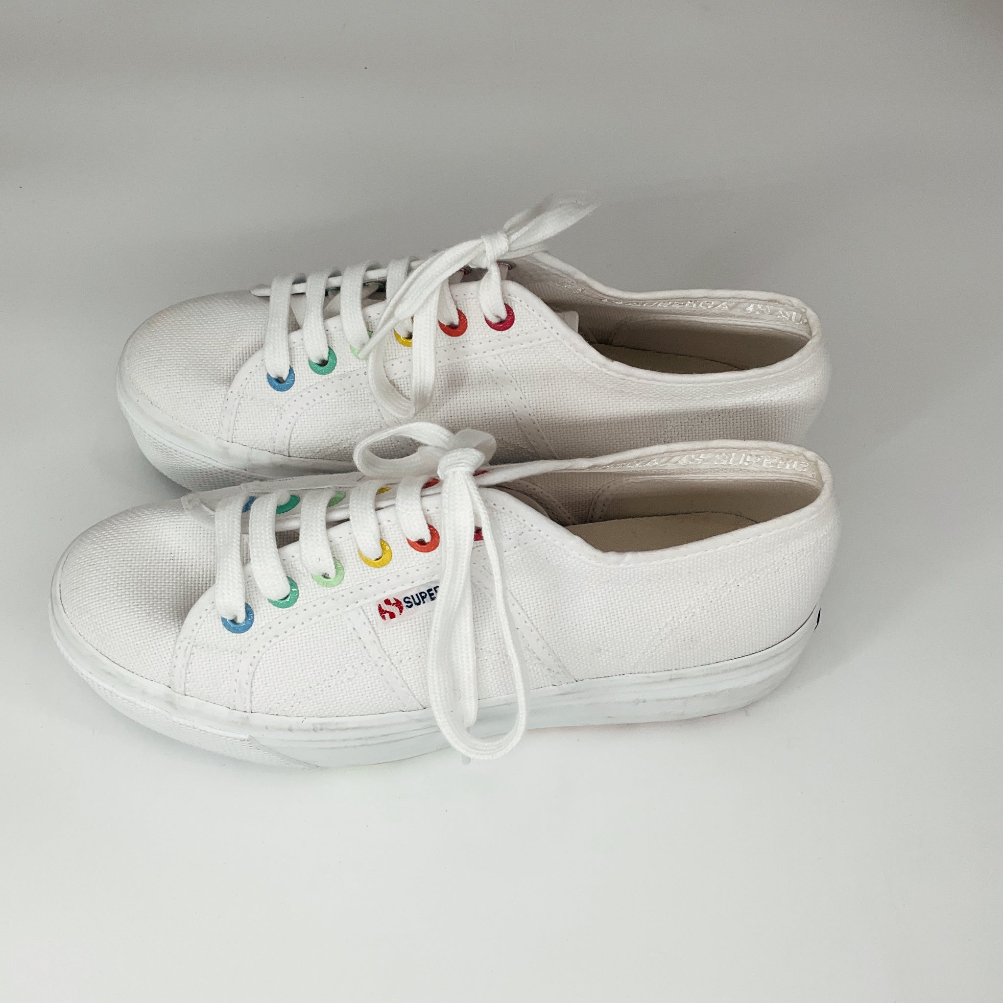 Superga White Canvas Shoes Size 8