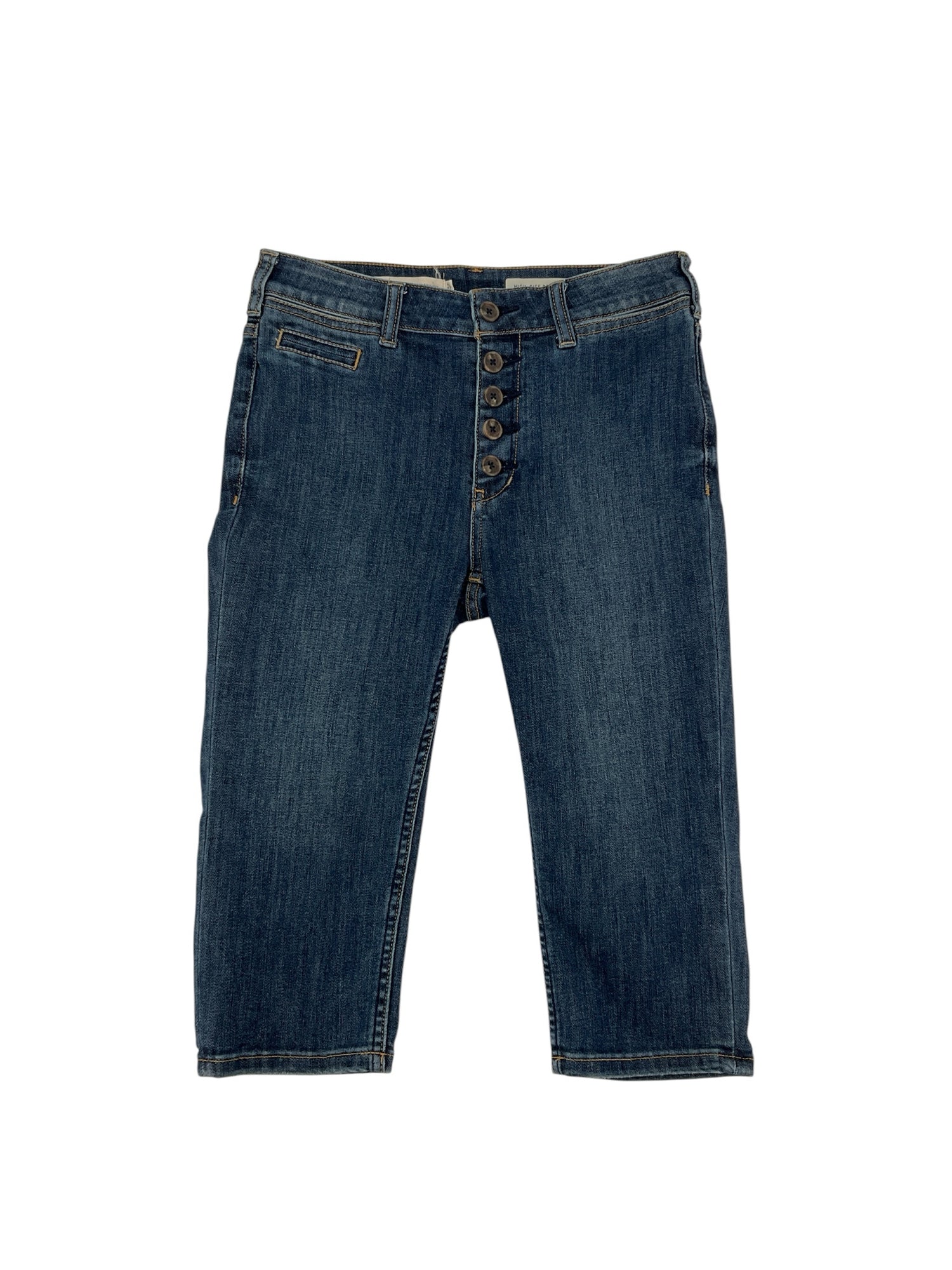 Pilcro and the Letterpress High-Rise Button-Fly Cropped Capri Jeans Size 6