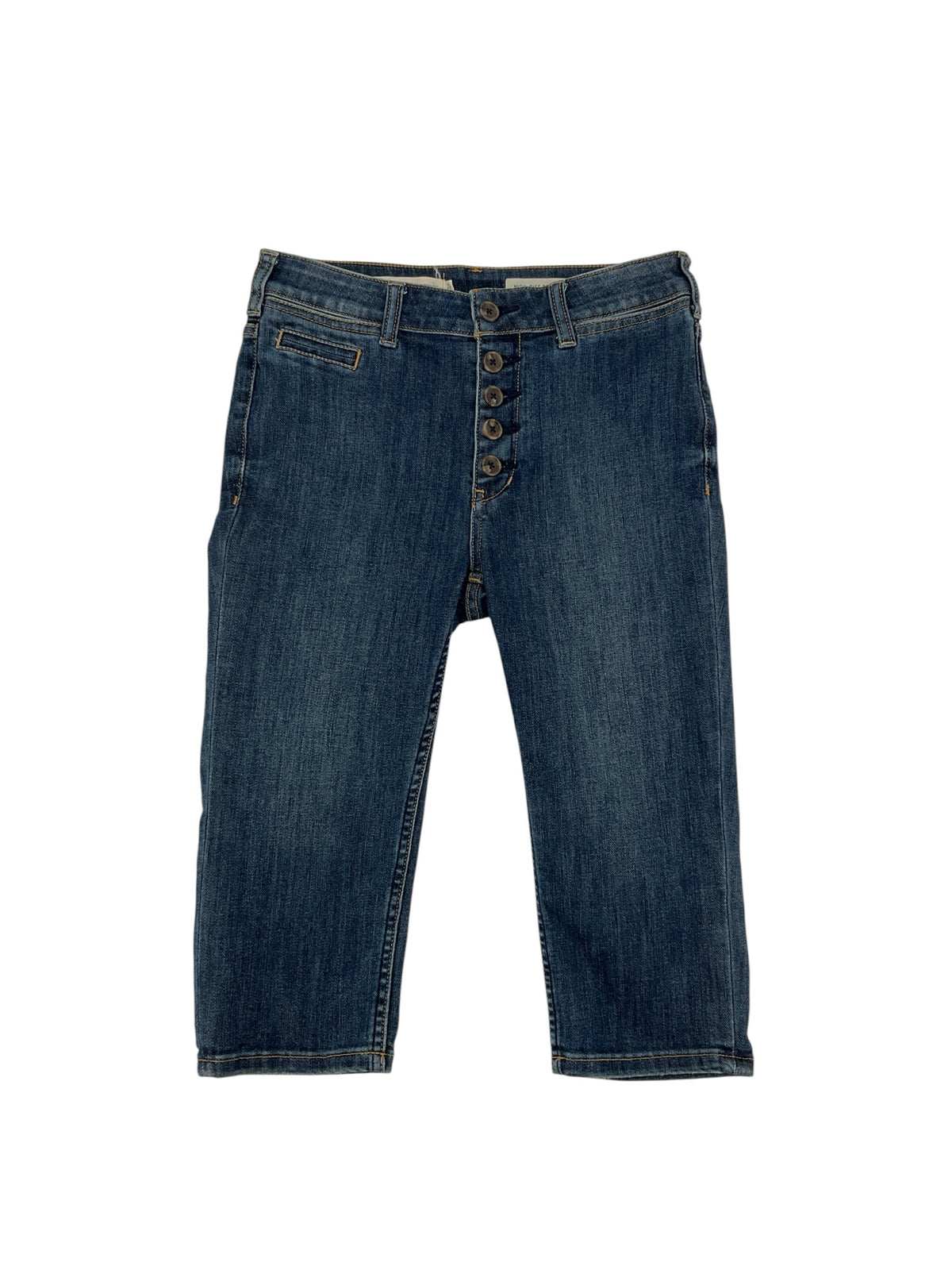 Pilcro and the Letterpress High-Rise Button-Fly Cropped Capri Jeans Size 6