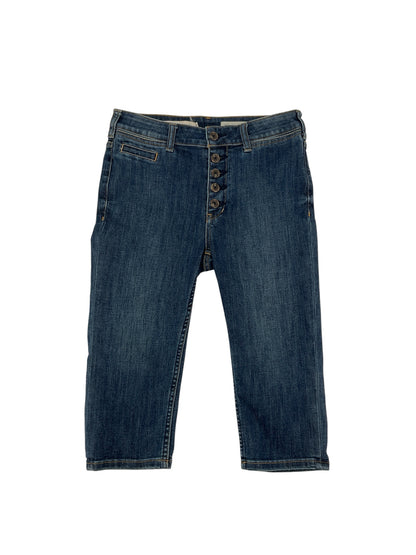 Pilcro and the Letterpress High-Rise Button-Fly Cropped Capri Jeans Size 6