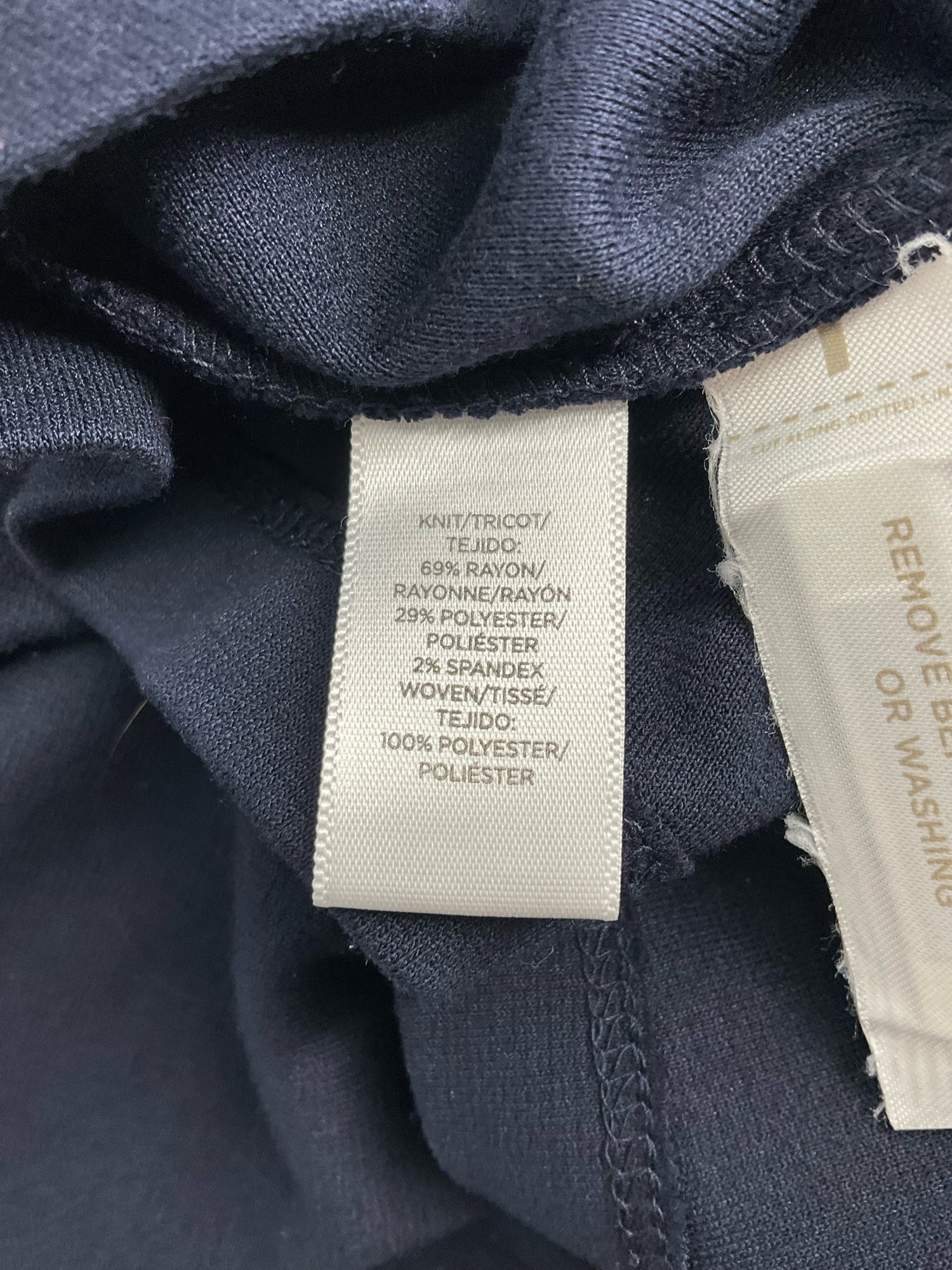 Loft Navy Solid Pre-Owned Ladies Dress - Size Medium Petite