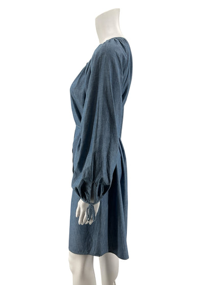 J Crew Size Small Tall Blue Chambray Pre-Owned Ladies Dress