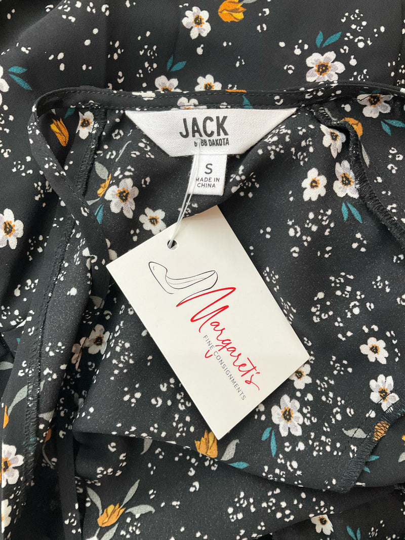 JACK by BB Dakota Black Floral Pre-Owned Ladies Romper - Size Small