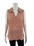 Cabi White/Orange Print Pre-Owned Ladies Top - Size Small - Margaret’s Fine Consignment