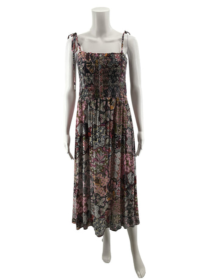 LOFT Navy &amp; Pink Floral Dress – Women’s Size Small