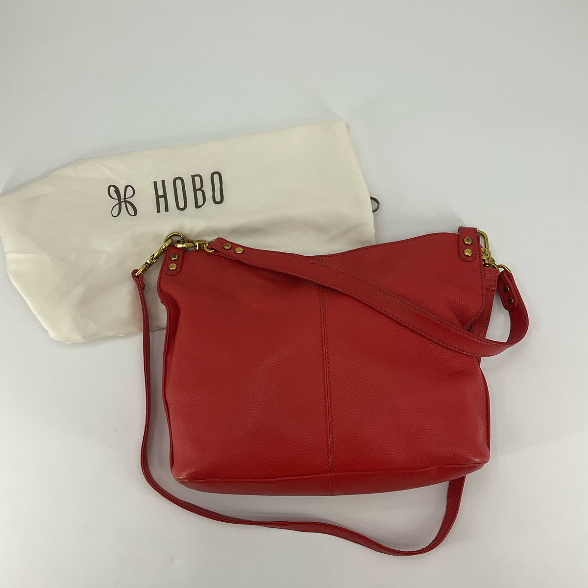 Hobo Peoria Cherry Red Pebble Leather Crossbody Bag
