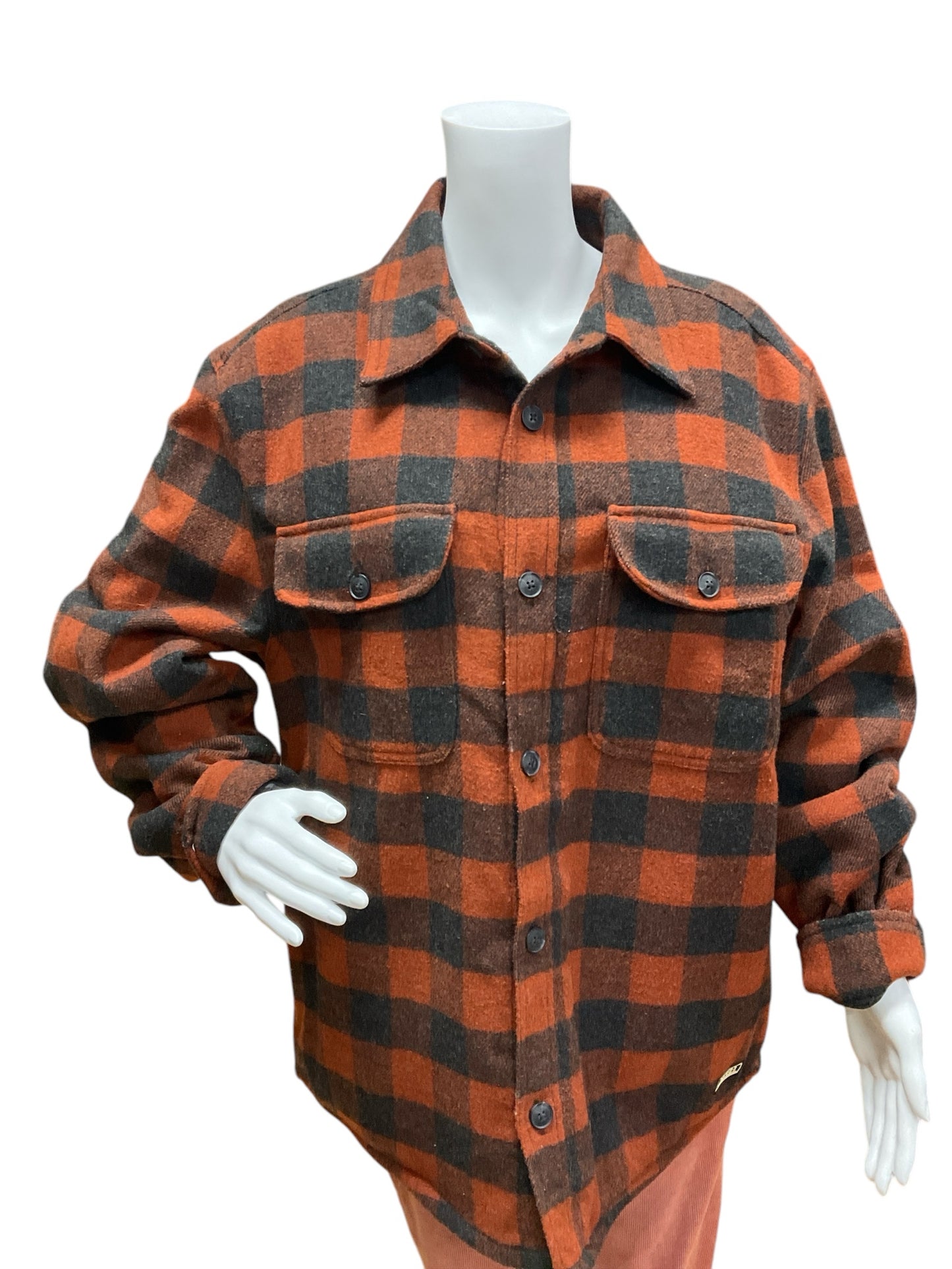 JACHS Size Large Rust/Charcoal Buffalo Check Pre-Owned Ladies Shacket