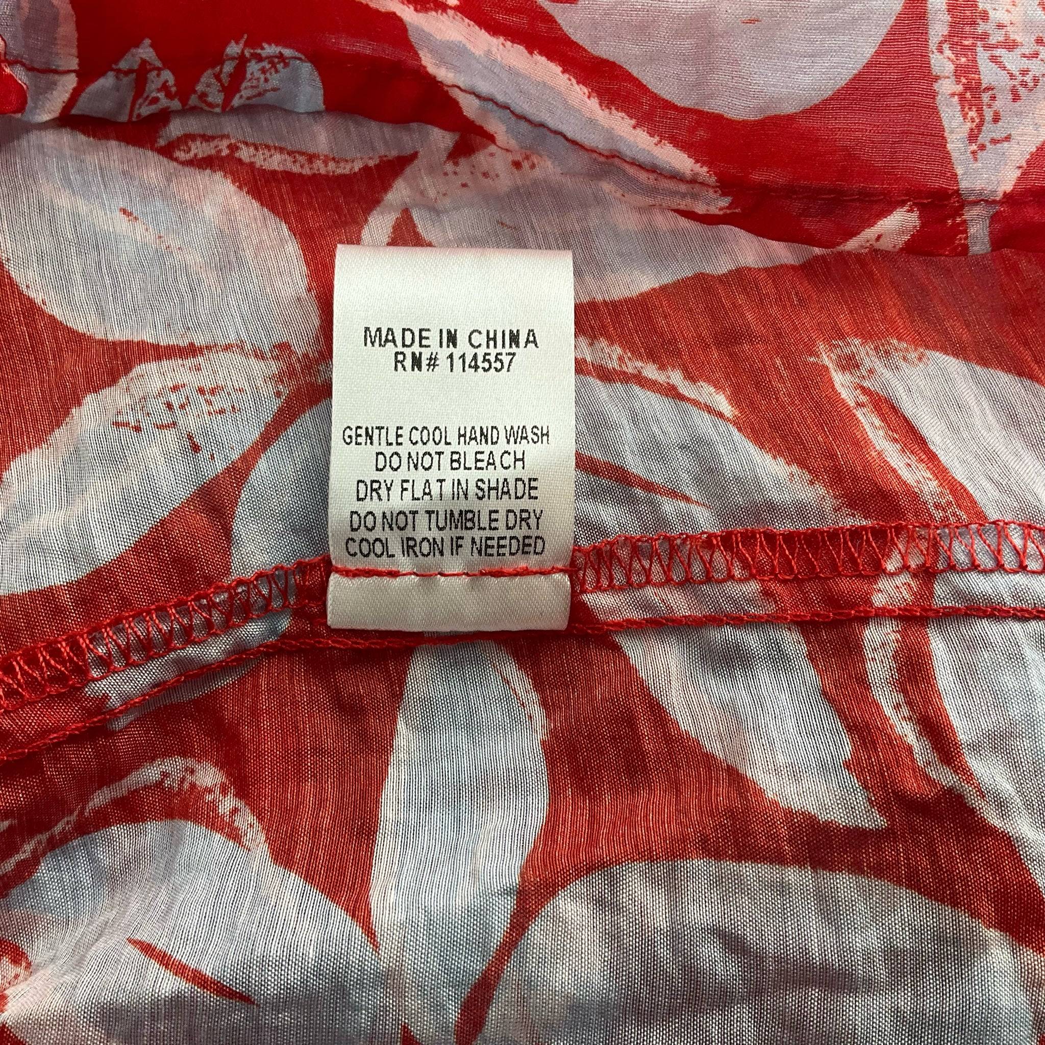 THML Red/Light Blue Print Top - Size Small - Margaret’s Fine Consignment