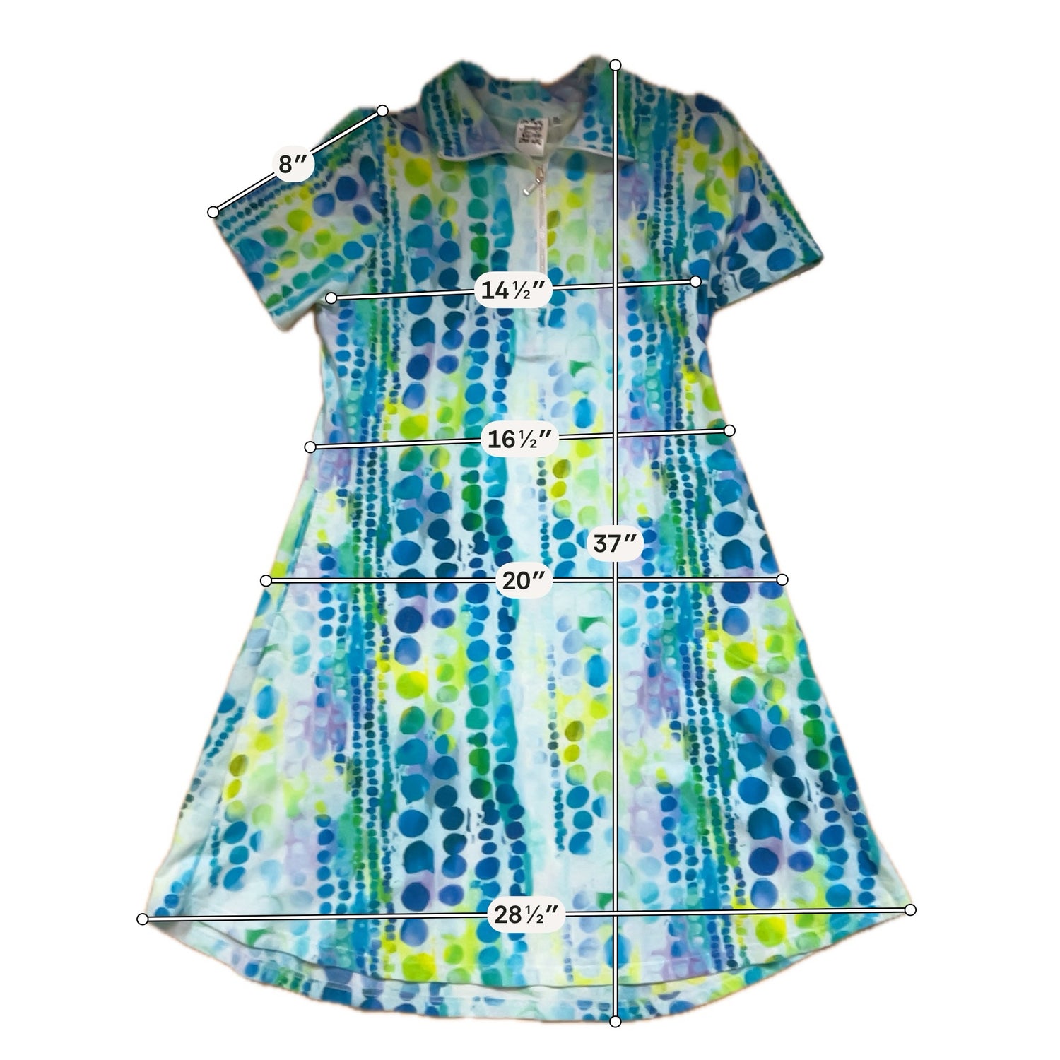 Parsley &amp; Sage Watercolor Dot Half-Zip Tunic Dress Size Medium