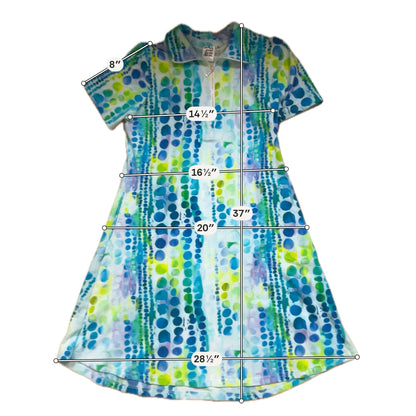 Parsley &amp; Sage Watercolor Dot Half-Zip Tunic Dress Size Medium