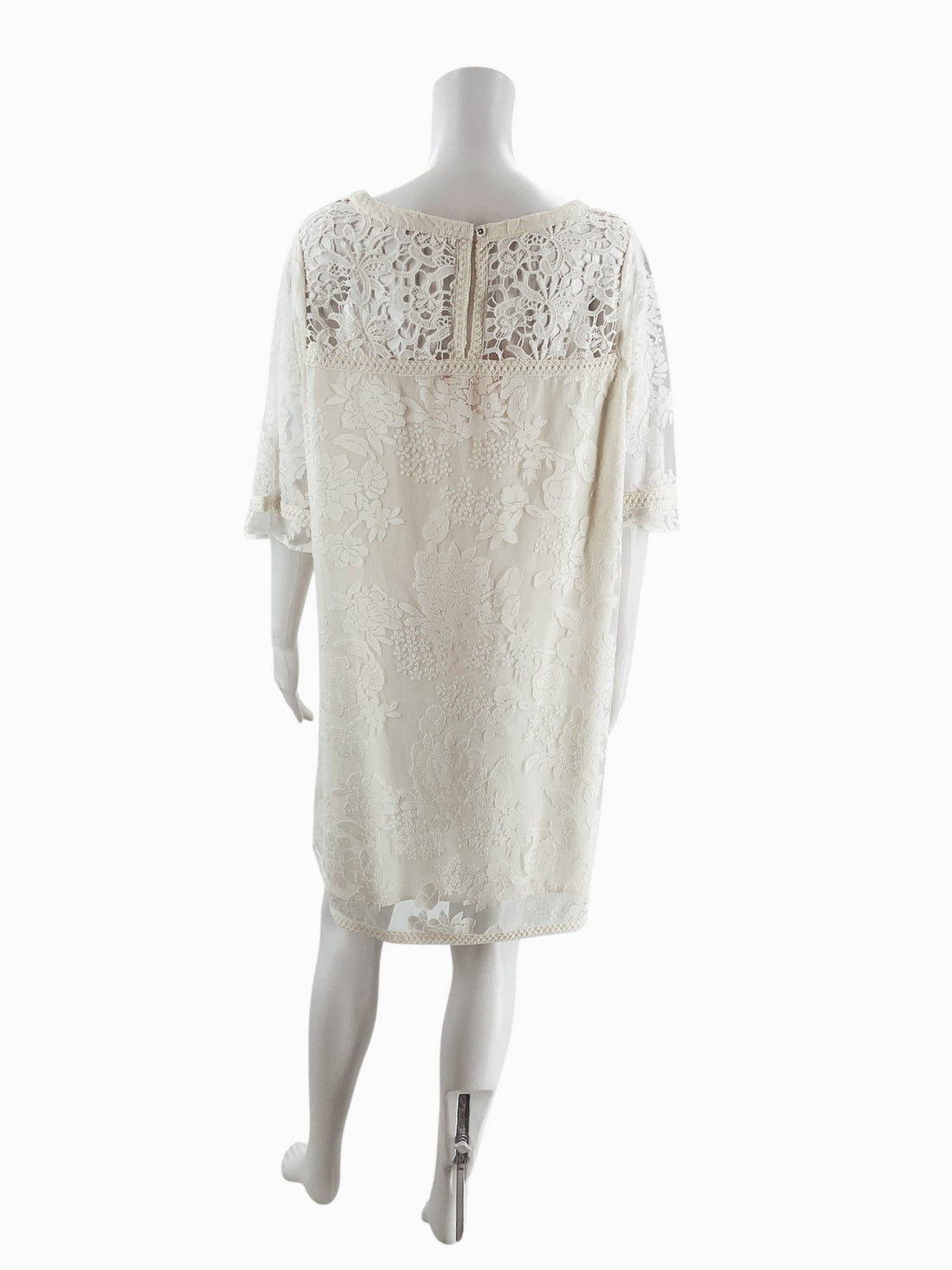 Catherine Cream Floral Pre-Owned Ladies Dress - Size Large - Margaret’s Fine Consignment