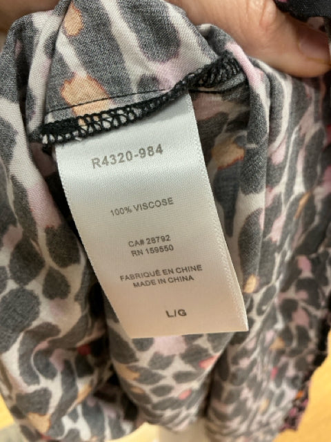 Renuar Black/Tan/Yellow Animal Pre-Owned Ladies Dress - Size Large