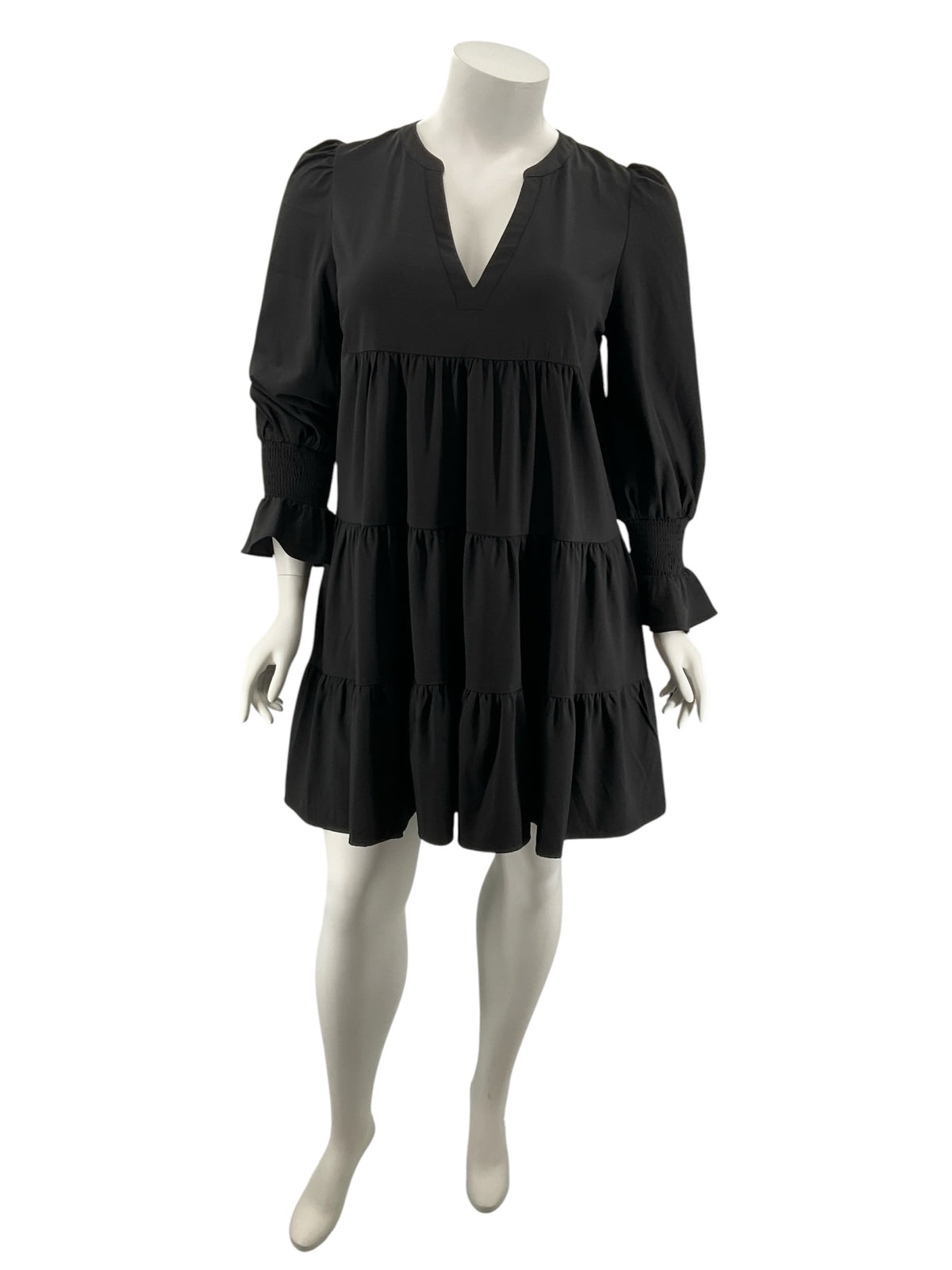 Pomander Place Finley Tiered Babydoll Dress Black XXL