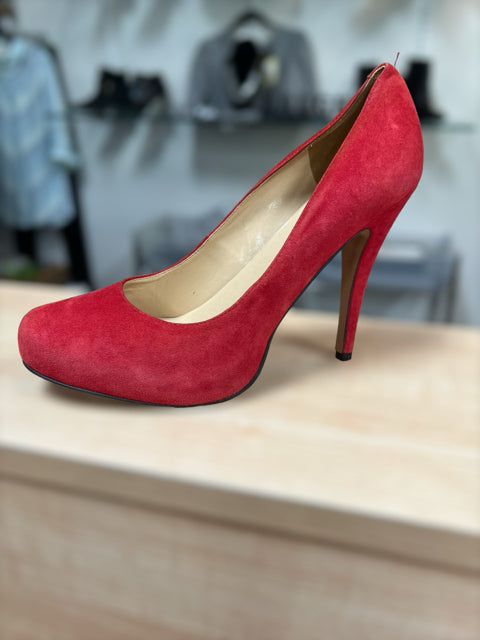 Talbots Shoe Red Suede Heel Size 9.5