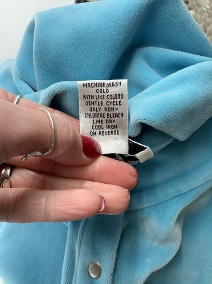 Talbots - Aqua Velour Solid Pre-Owned Ladies Casual Top - Size XL