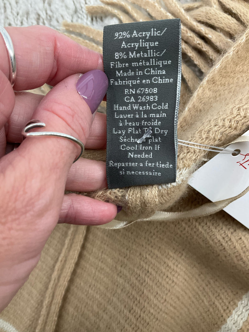 Vince Camuto Tan/Cream Plaid Pre-Owned Ladies Shrug - One Size Fits Most