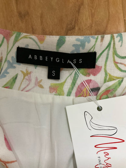 Abbey Glass Watercolor Floral Viscose Linen Tunic Dress Size Small