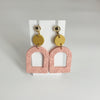 Pink and Natural Shape Stud Earrings