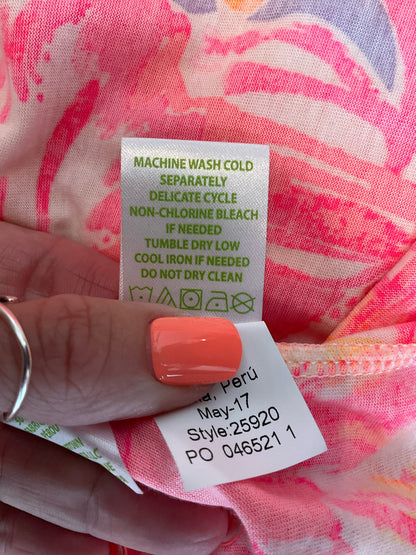Lilly Pulitzer Maisel Cold Shoulder Top Tiki Pink Gypsea Print Size Small