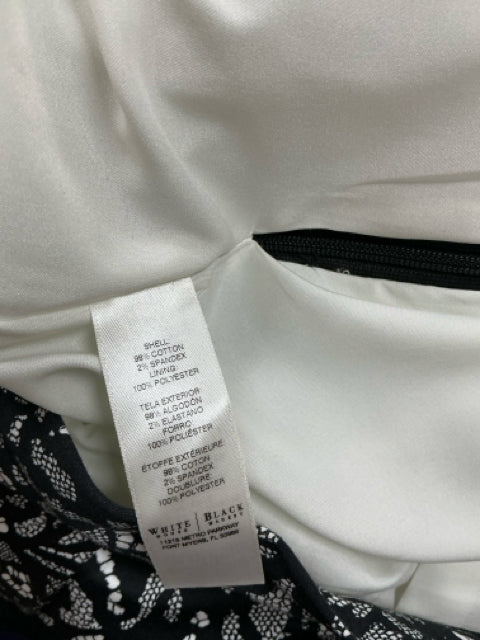 White House Black Market Size 10 Black/White Print Pre-Owned Ladies Skirt