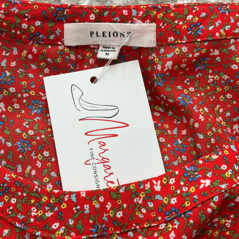 Pleione Orange/Multi Floral Pre-Owned Ladies Top - Size Medium - Margaret’s Fine Consignment