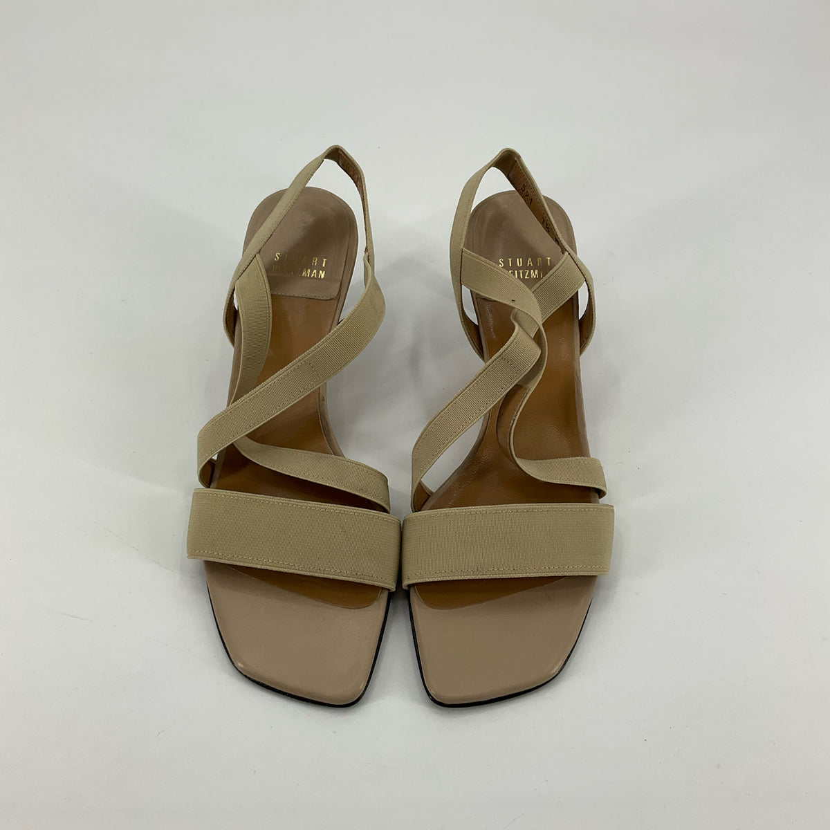 Stuart Weitzman Tan Leather Elastic Criss-Cross Sandals | Size 5.5 - ONLINE ONLY
