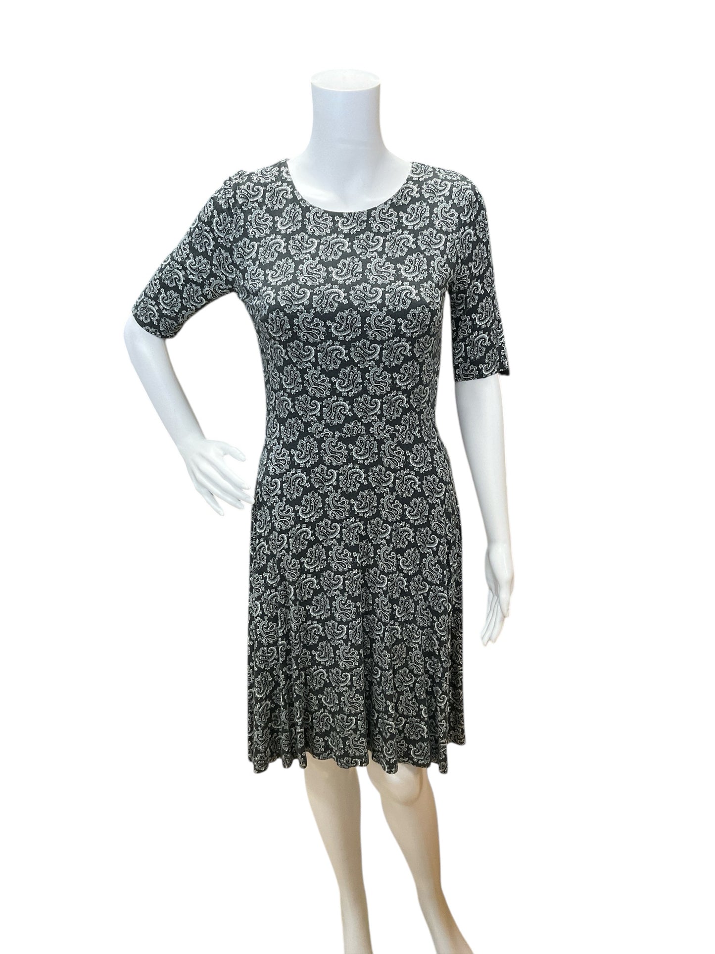 Loft Size XS Gray Paisley Pre-Owned Ladies Dress