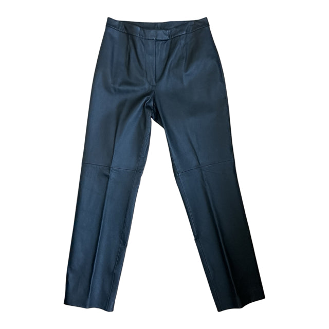 Massini Genuine Leather Straight Leg Pants Black Size 8