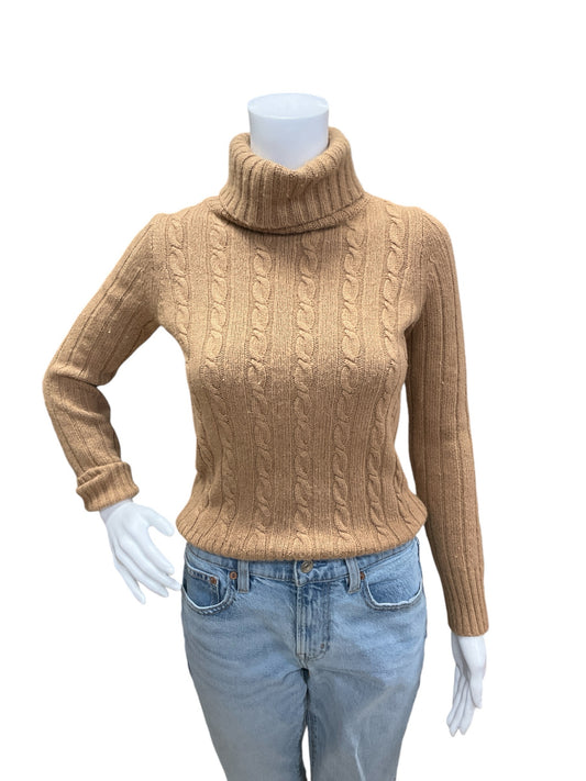 jcrew Size XS Camel Cable Casual Top - Upstairs