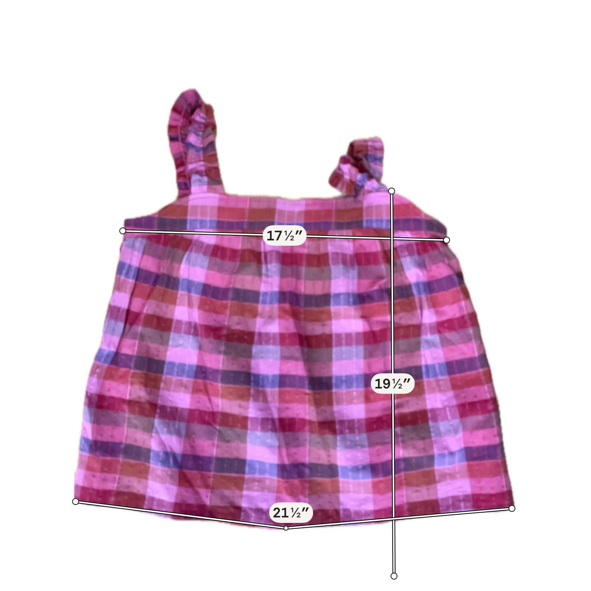 Isaac Mizrahi New York Plaid Cotton Tank Top | Size M | Pink Multi Check
