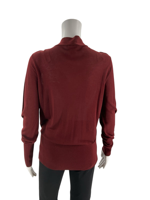 H&M Maroon Solid Pre-Owned Ladies New with Tags Top - Size Medium
