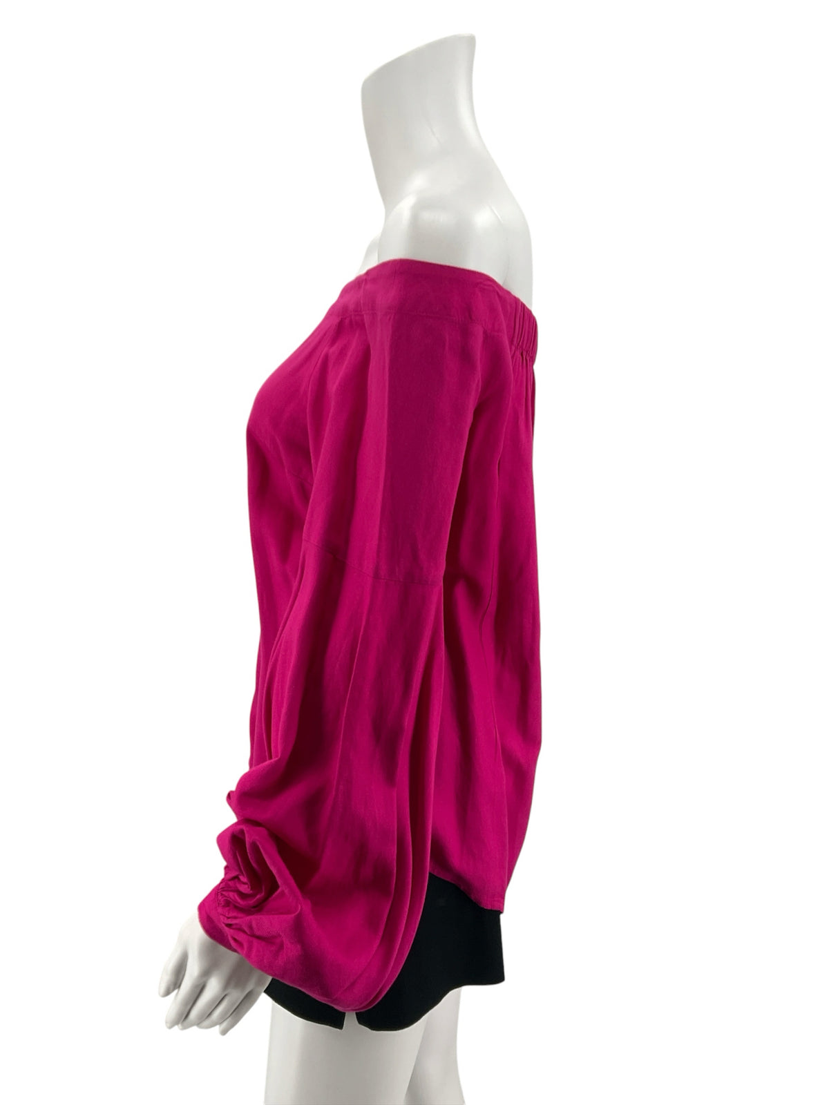 Floreat Fuchsia Off-The-Shoulder Bishop Sleeve Blouse Size 4 - ONLINE ONLY