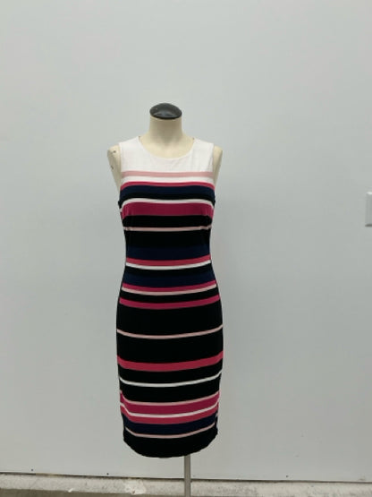 White House Black Market Striped Sheath Dress Navy Pink White Size 4 - ONLINE ONLY