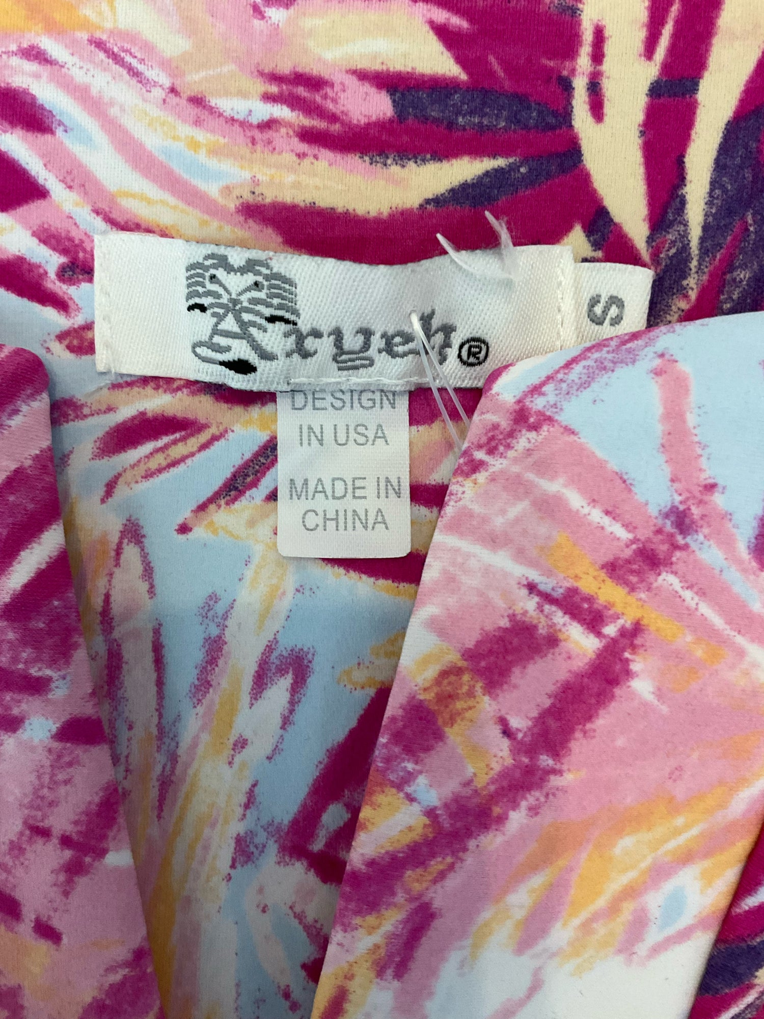Aryeh Tropical Palm Leaf Print Sleeveless Shift Dress Size Small