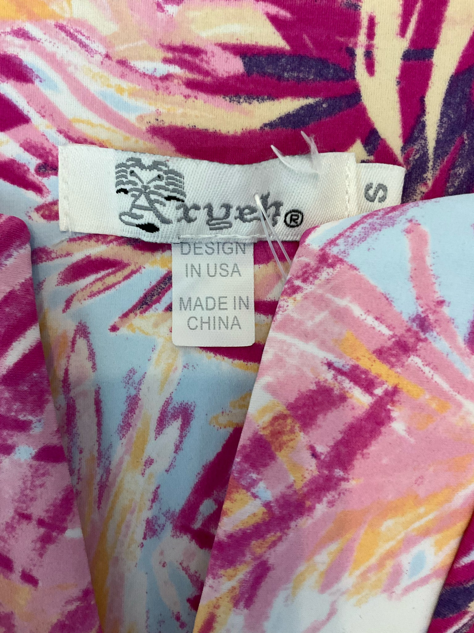 Aryeh Tropical Palm Leaf Print Sleeveless Shift Dress Size Small