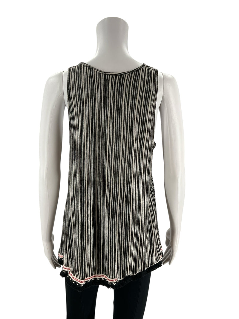 W5 Black/White Stripe Pre-Owned Ladies Top - Size Medium - Margaret’s Fine Consignment