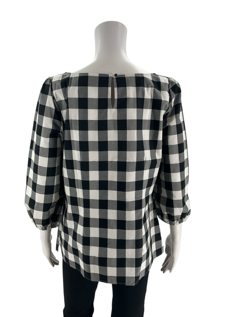 Talbots Black/White Checkered Pre-Owned Ladies Top - Size Small