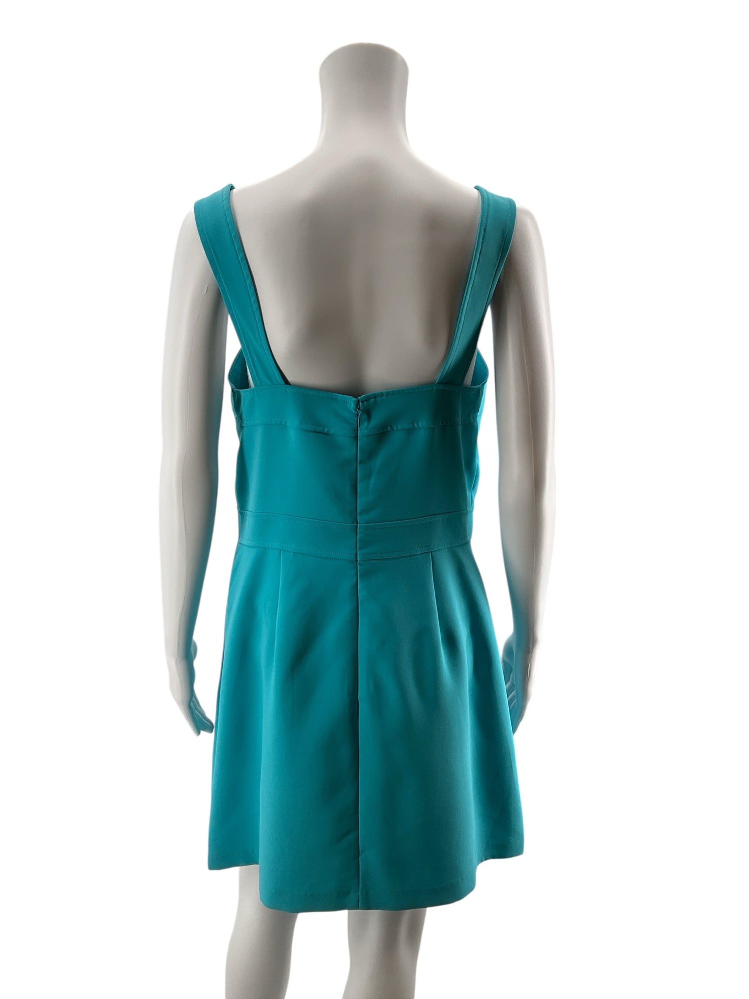 Amanda Uprichard Turquoise Crest Button-Front Mini Dress Size Large
