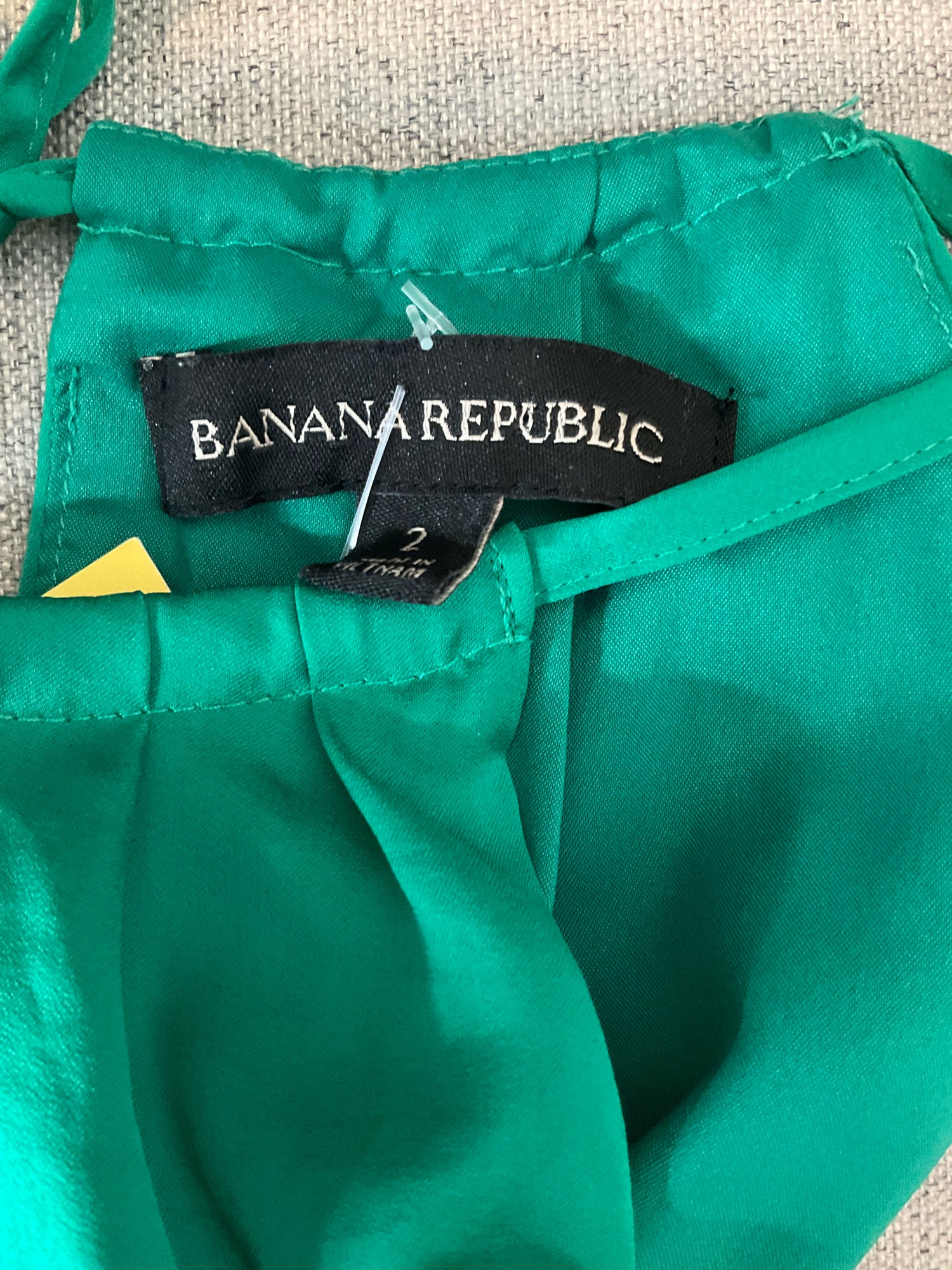 Banana Republic Emerald Green Halter Neck Tiered Hi-Lo Midi Dress Size 2
