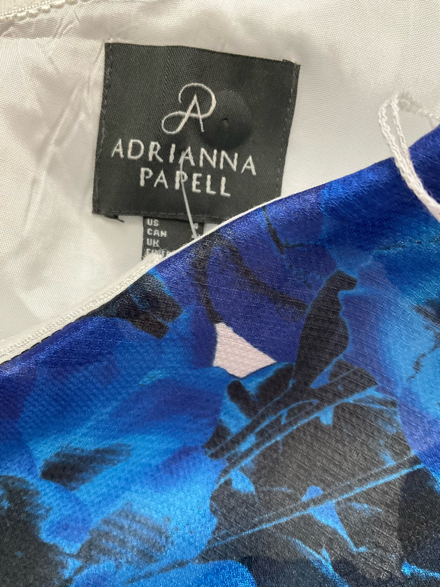 Adrianna Papell Blue/White Floral Pre-Owned Ladies Dress - Size 4