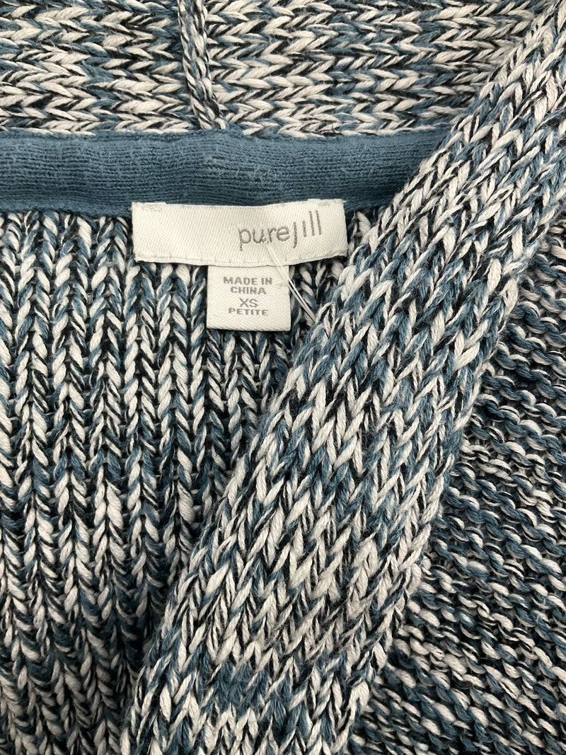 Pure Jill Blue/White Solid Pre-Owned Ladies Top - Size XS