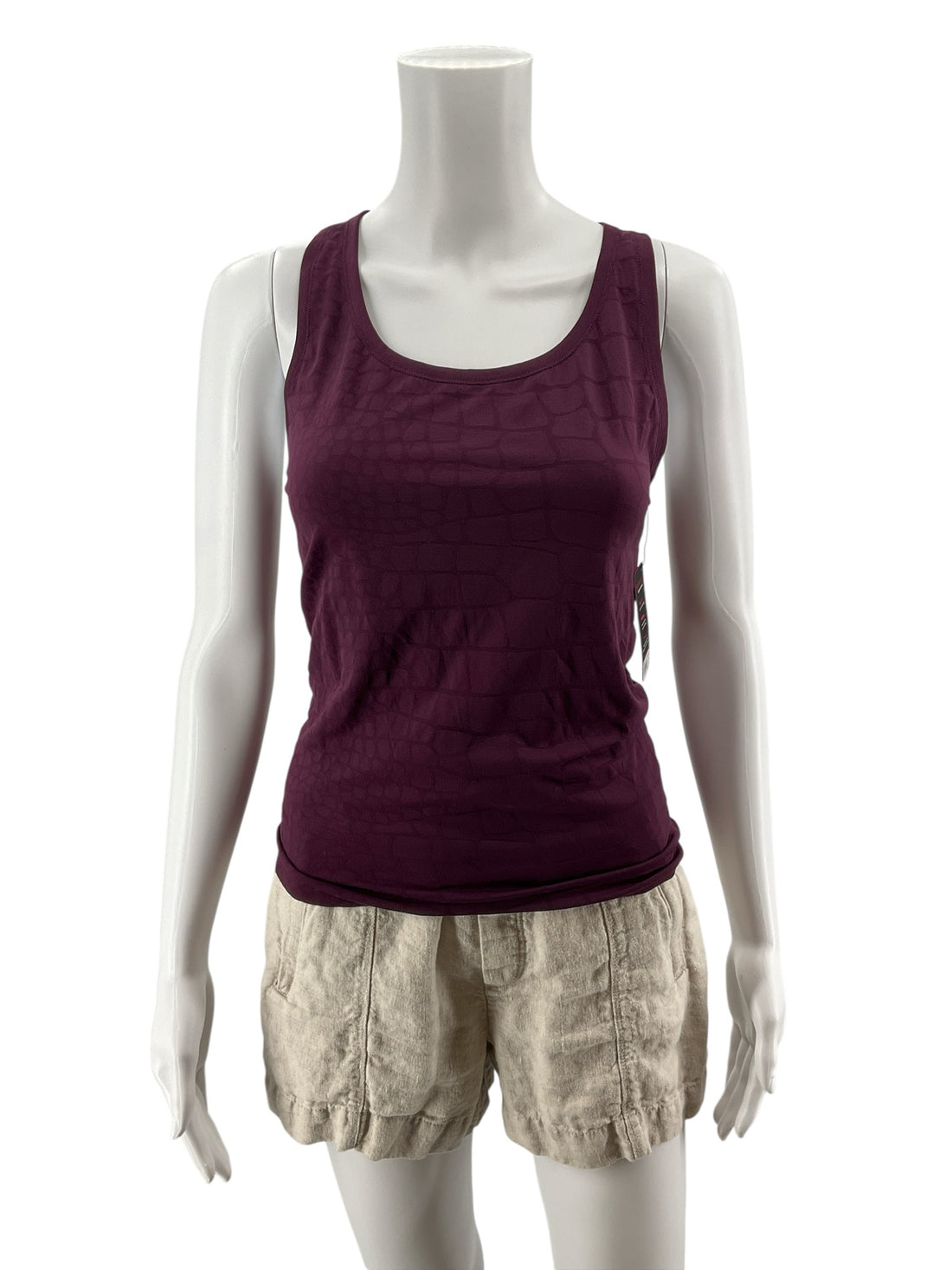 Yummie by Heather Thomson Yummie Rachel Snake Jacquard Shaping Tank Top M/L Plum NWT