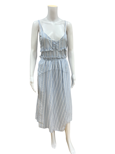 Derek Lam Size 8 Baby Blue Stripe Dress