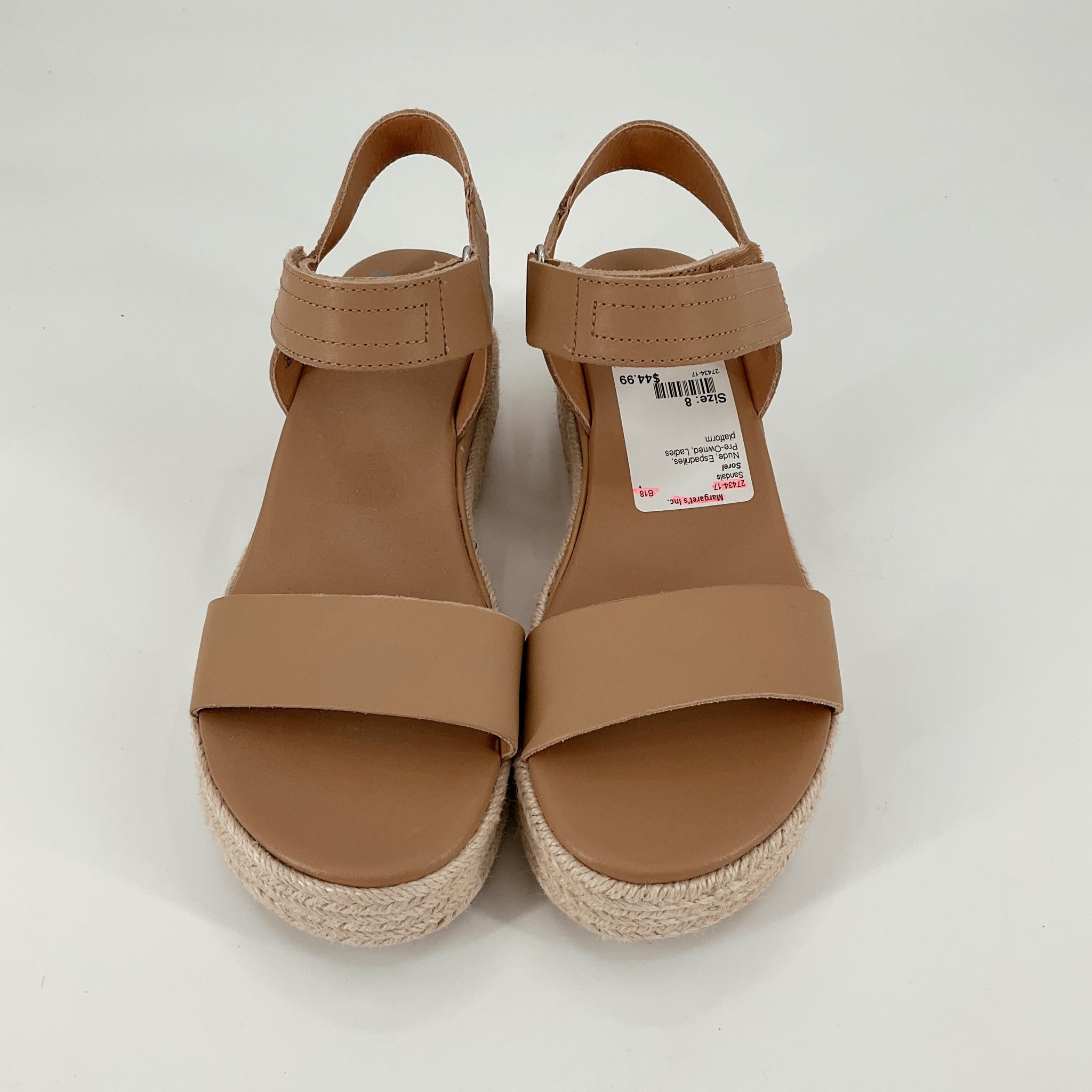 Sorel Nude Espadrilles Sandals Size 8  - front view