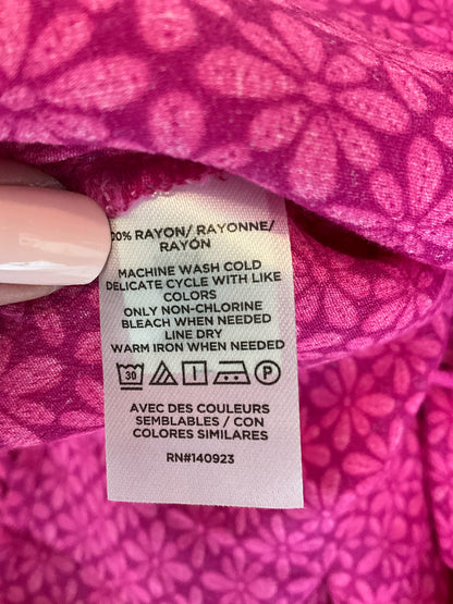 loft Size L pink/fuschia Floral Pre-Owned Ladies Casual Top - Downstairs
