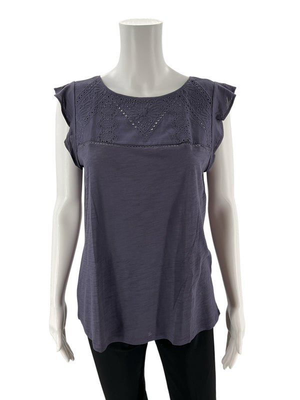 Loft Gray Solid Pre-Owned Ladies New With Tags Top - Size Small