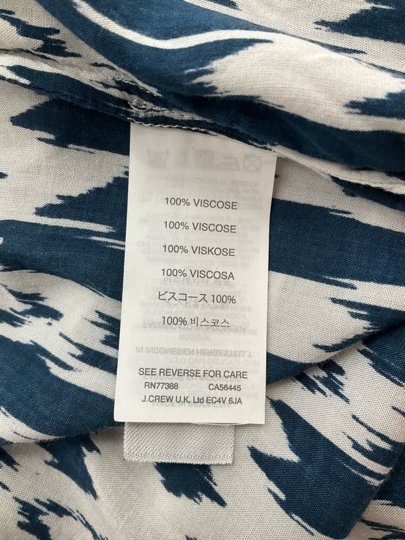 J Crew Navy/White Print Pre-Owned Ladies Dress - Size Medium