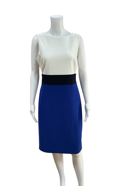 Lauren White/Navy/Blue Pre-Owned Ladies New With Tags Dress - Size 8